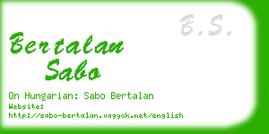 bertalan sabo business card
